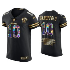 Men's San Francisco 49ers #10 2021 Jimmy Garoppolo Black Career Highlights Jersey