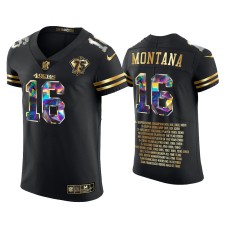 Men's San Francisco 49ers #16 2021 Joe Montana Black Career Highlights Jersey