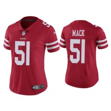 Women's San Francisco 49ers #50 Vapor Limited Alex Mack 49ers Scarlet Jersey