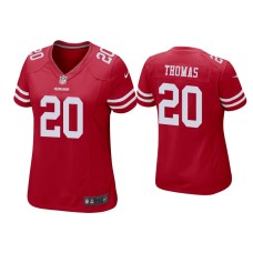 Women's San Francisco 49ers #20 Ambry Thomas Scarlet Game Jersey