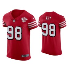 Men's San Francisco 49ers #98 Arden Key Scarlet 75th Anniversary Jersey