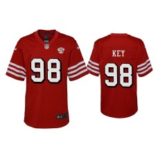 Youth San Francisco 49ers #98 Arden Key Scarlet 75th Anniversary Jersey