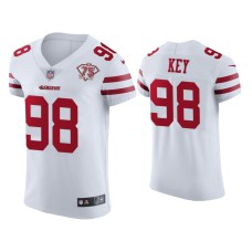 Men's San Francisco 49ers #98 Arden Key White 75th Anniversary Jersey