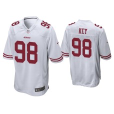 Men's San Francisco 49ers #98 Arden Key White Game Jersey