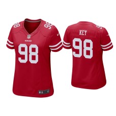 Women's San Francisco 49ers #98 Arden Key Scarlet Game Jersey