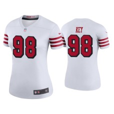 Women's San Francisco 49ers #98 Color Rush Legend Arden Key White Jersey