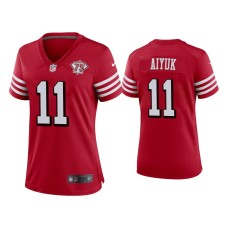 Women's San Francisco 49ers #11 Brandon Aiyuk Scarlet 75th Anniversary Alternate Game Jersey