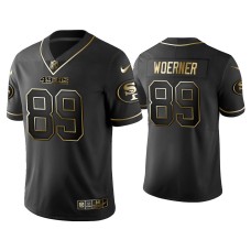 Men's San Francisco 49ers #89 Golden Edition Vapor Limited 49ers Charlie Woerner Black Jersey