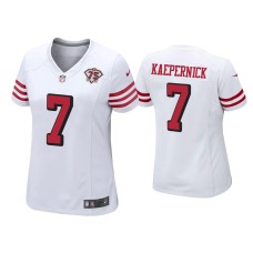 Women's San Francisco 49ers #7 Colin Kaepernick White 75th Anniversary Jersey