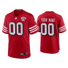 Men's San Francisco 49ers #00 Custom Scarlet 75th Anniversary Jersey