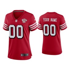 Women's San Francisco 49ers #00 Custom Scarlet 75th Anniversary Alternate Game Jersey