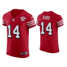 Men's San Francisco 49ers #14 Jalen Hurd Scarlet 75th Anniversary Jersey