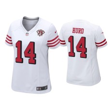 Women's San Francisco 49ers #14 Jalen Hurd White 75th Anniversary Jersey