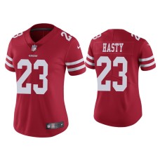 Women's San Francisco 49ers #23 Vapor Limited JaMycal Hasty 49ers Scarlet Jersey