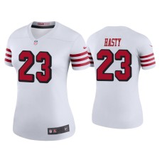 Women's San Francisco 49ers #23 Color Rush Legend JaMycal Hasty White Jersey