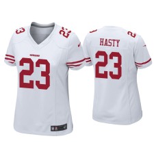 Women's San Francisco 49ers #23 JaMycal Hasty White Game Jersey