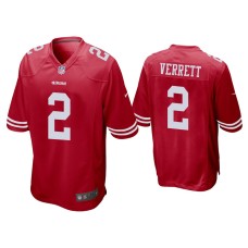 Men's San Francisco 49ers #2 Jason Verrett Scarlet Game Jersey