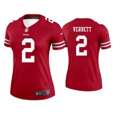 Women's San Francisco 49ers #2 Jason Verrett Scarlet Legend Jersey