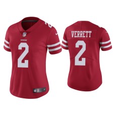 Women's San Francisco 49ers #2 Vapor Limited Jason Verrett 49ers Scarlet Jersey