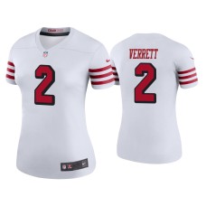 Women's San Francisco 49ers #2 Color Rush Legend Jason Verrett White Jersey