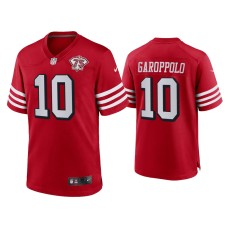 Men's San Francisco 49ers #10 Jimmy Garoppolo Scarlet 75th Anniversary Jersey