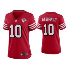 Women's San Francisco 49ers #10 Jimmy Garoppolo Scarlet 75th Anniversary Alternate Game Jersey