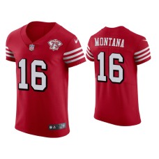 Men's San Francisco 49ers #16 Joe Montana Scarlet 75th Anniversary Jersey