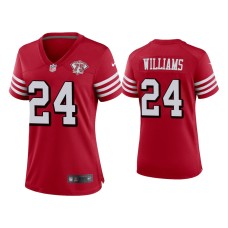 Women's San Francisco 49ers #24 K'Waun Williams Scarlet 75th Anniversary Alternate Game Jersey