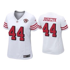 Women's San Francisco 49ers #44 Kyle Juszczyk White 75th Anniversary Alternate Game Jersey