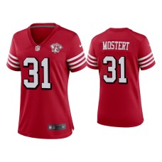 Women's San Francisco 49ers #31 Raheem Mostert Scarlet 75th Anniversary Alternate Game Jersey