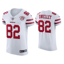 Men's San Francisco 49ers #82 Ross Dwelley White 75th Anniversary Jersey