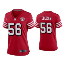 Women's San Francisco 49ers #56 Samson Ebukam Scarlet 75th Anniversary Jersey