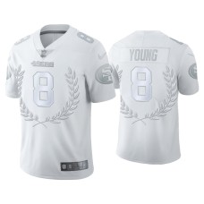 Men's San Francisco 49ers #8 NFL MVP Platinum Limited 49ers Steve Young White Jersey