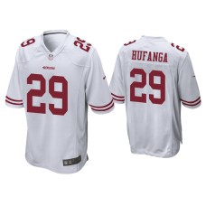 Men's San Francisco 49ers #29 Talanoa Hufanga White Game Jersey