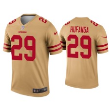 Men's San Francisco 49ers #29 Talanoa Hufanga Gold Inverted Legend Jersey