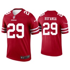 Men's San Francisco 49ers #29 Talanoa Hufanga Scarlet Legend Jersey