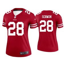 Women's San Francisco 49ers #28 Trey Sermon Scarlet Legend Jersey