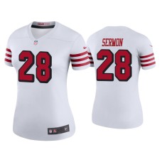 Women's San Francisco 49ers #28 Color Rush Legend Trey Sermon White Jersey