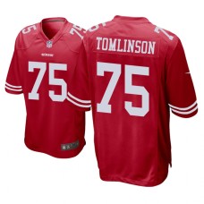 Men's San Francisco 49ers #75 Scarlet Laken Tomlinson Nike Game Jersey