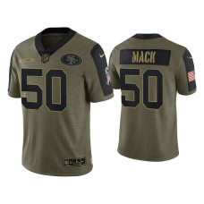 Men's San Francisco 49ers #50 Alex Mack Olive 2021 Salute To Service Limited Jersey