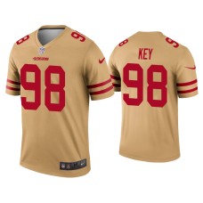 Men's San Francisco 49ers #98 Arden Key Gold Inverted Legend Jersey