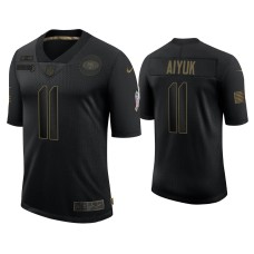 Men's San Francisco 49ers #11 Brandon Aiyuk Black 2020 Salute To Service Limited Jersey