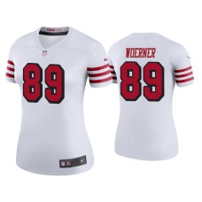 Women's San Francisco 49ers #89 Color Rush Legend Charlie Woerner White Jersey