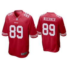 Men's San Francisco 49ers #89 Charlie Woerner Scarlet Game Jersey