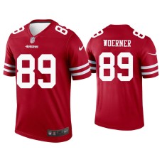 Men's San Francisco 49ers #89 Charlie Woerner Scarlet Legend Jersey