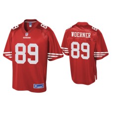 Men's San Francisco 49ers #89 Charlie Woerner Scarlet Pro Line Jersey