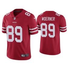 Men's San Francisco 49ers #89 Vapor Limited Charlie Woerner 49ers Scarlet Jersey