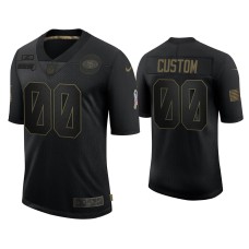 Men's San Francisco 49ers #00 Custom Black 2020 Salute To Service Limited Jersey