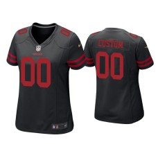 Women's San Francisco 49ers #00 Custom Black Game Jersey