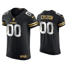 Men's San Francisco 49ers #00 Custom Black Golden Edition Elite Jersey